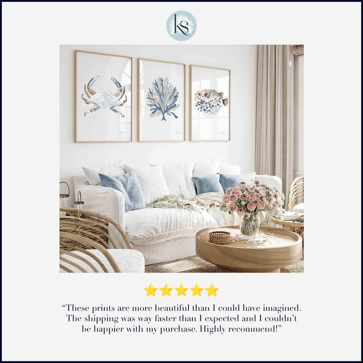 Crab Seaweed Puffer Fish Set of 3