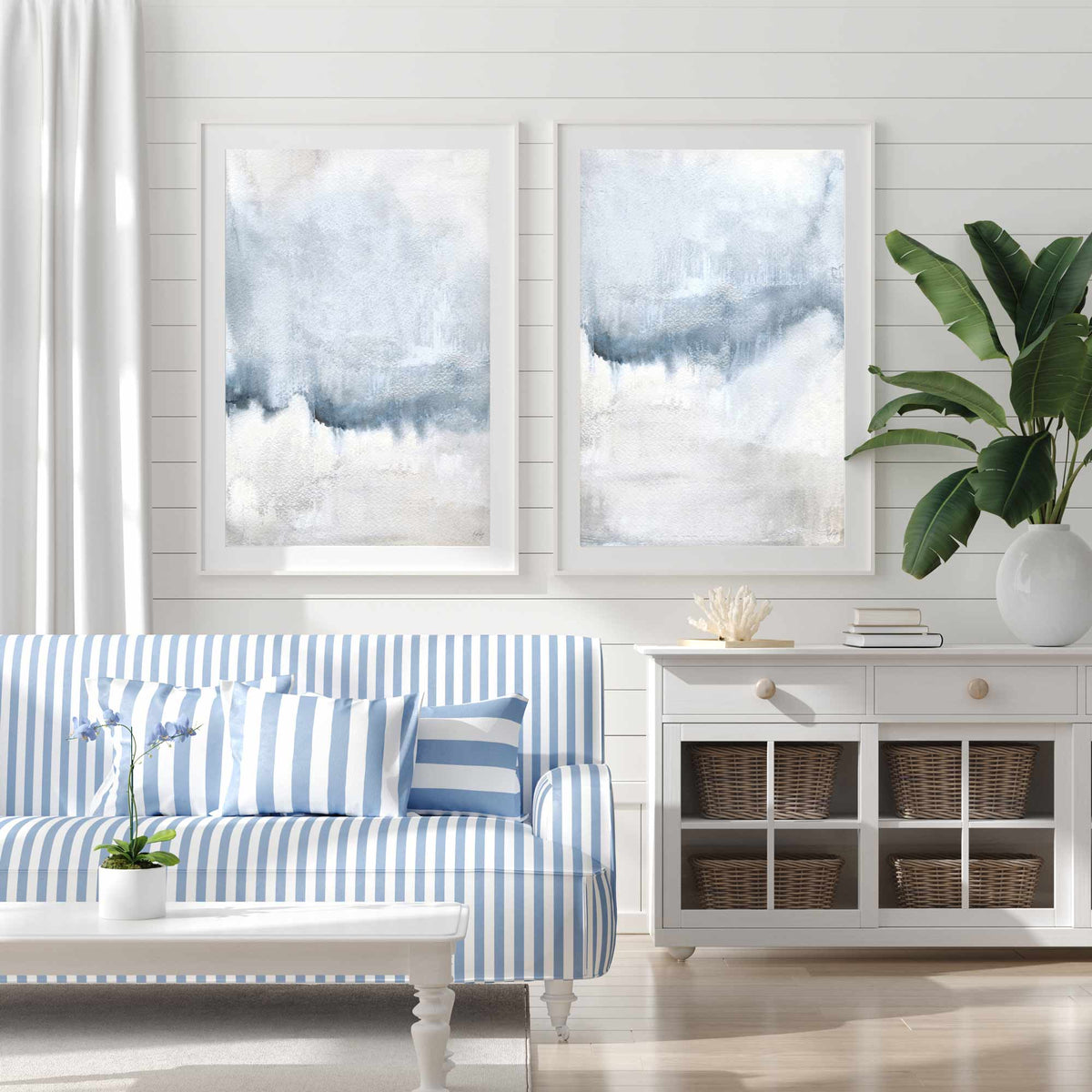 Abstract Seascape Wall Art Print - Set of 2