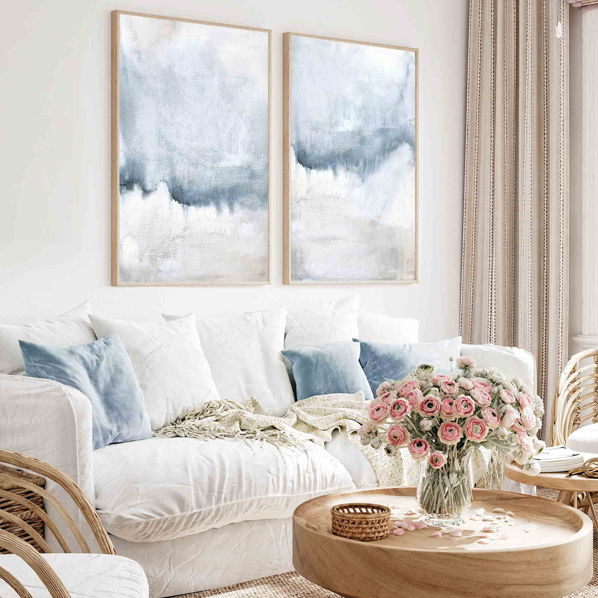 Abstract Seascape Wall Art Print - Set of 2