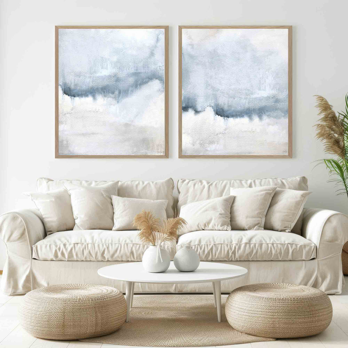 Abstract Seascape Wall Art Print - Set of 2
