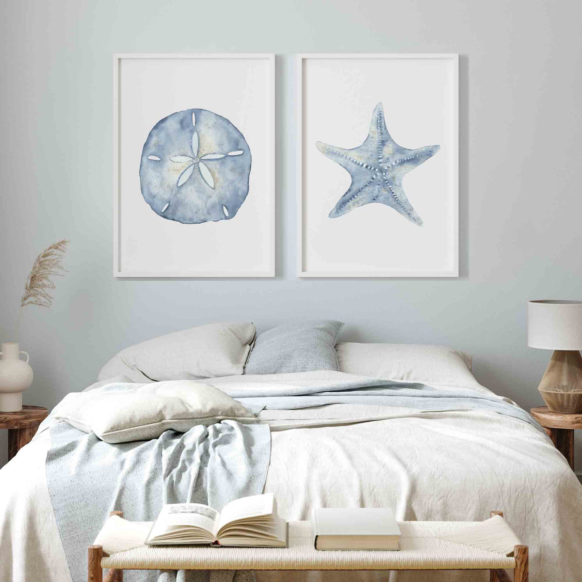 Coastal Wall Art | Starfish & Sand Dollar Print Set