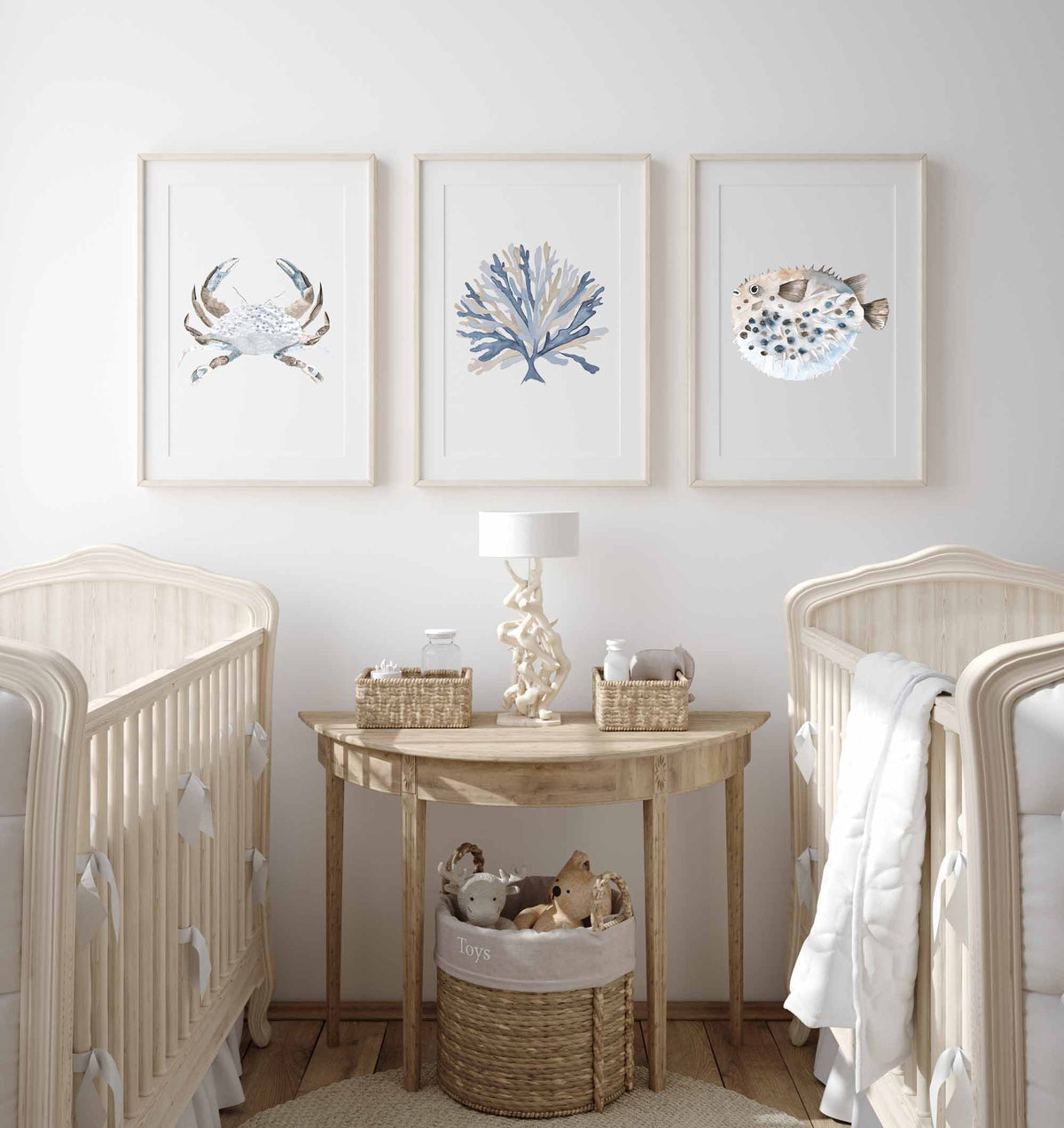 Crab Seaweed Puffer Fish Set of 3