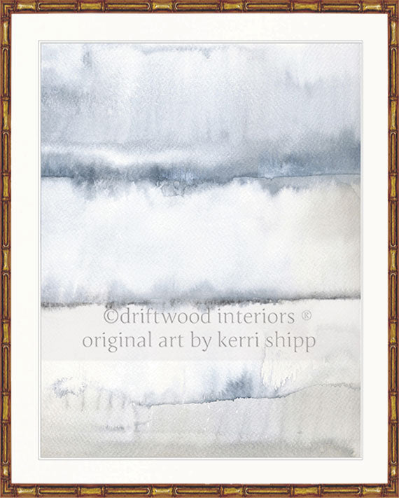 Designer Boys Art - After the Rain I Abstract Wall Art Print in gold bamboo frame by Kerri Shipp
