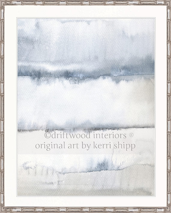 Designer Boys Art - After the Rain I Abstract Wall Art Print in silver bamboo frame by Kerri Shipp