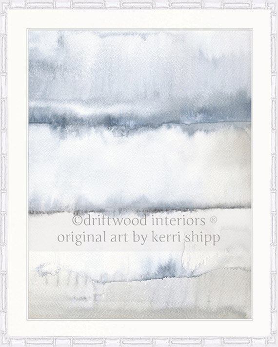 Designer Boys Art - After the Rain I Abstract Wall Art Print in white bamboo frame by Kerri Shipp