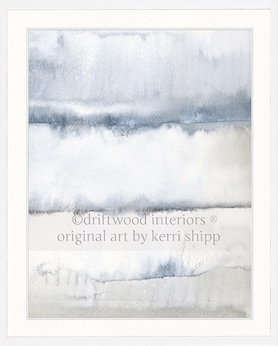Designer Boys Art - After the Rain I Abstract Wall Art Print in white timber frame by Kerri Shipp