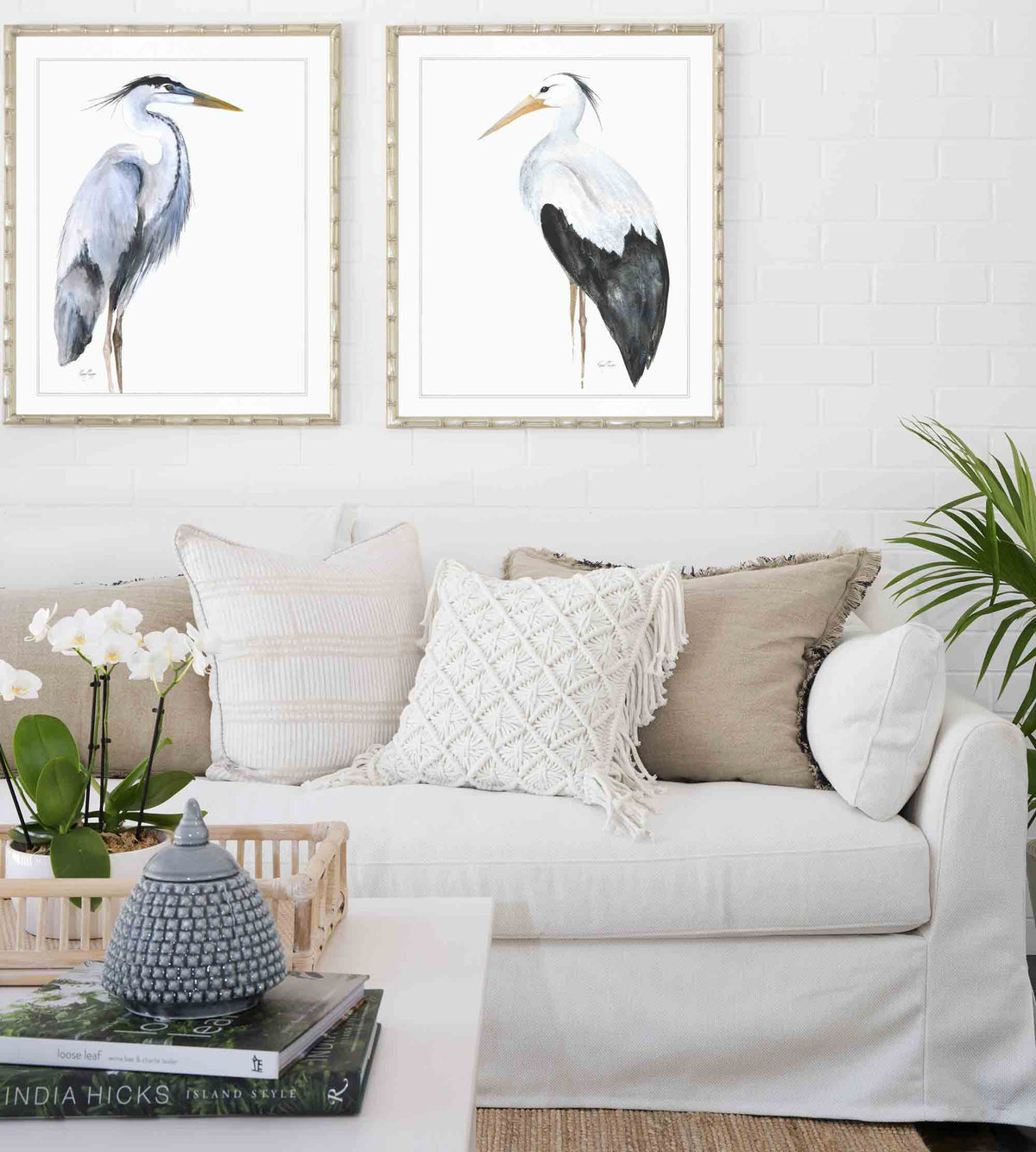 Great Blue Heron & Egret Print Set of 2