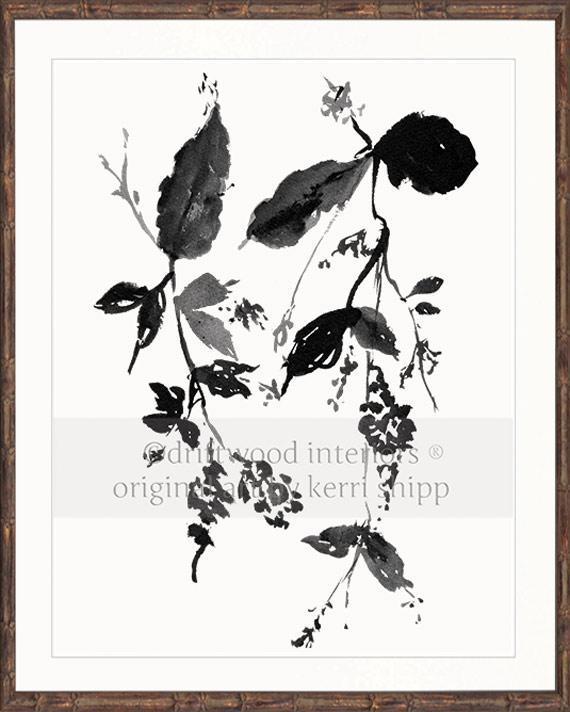 Black and White Floral Print | Monochrome Floral I - Driftwood Interiors