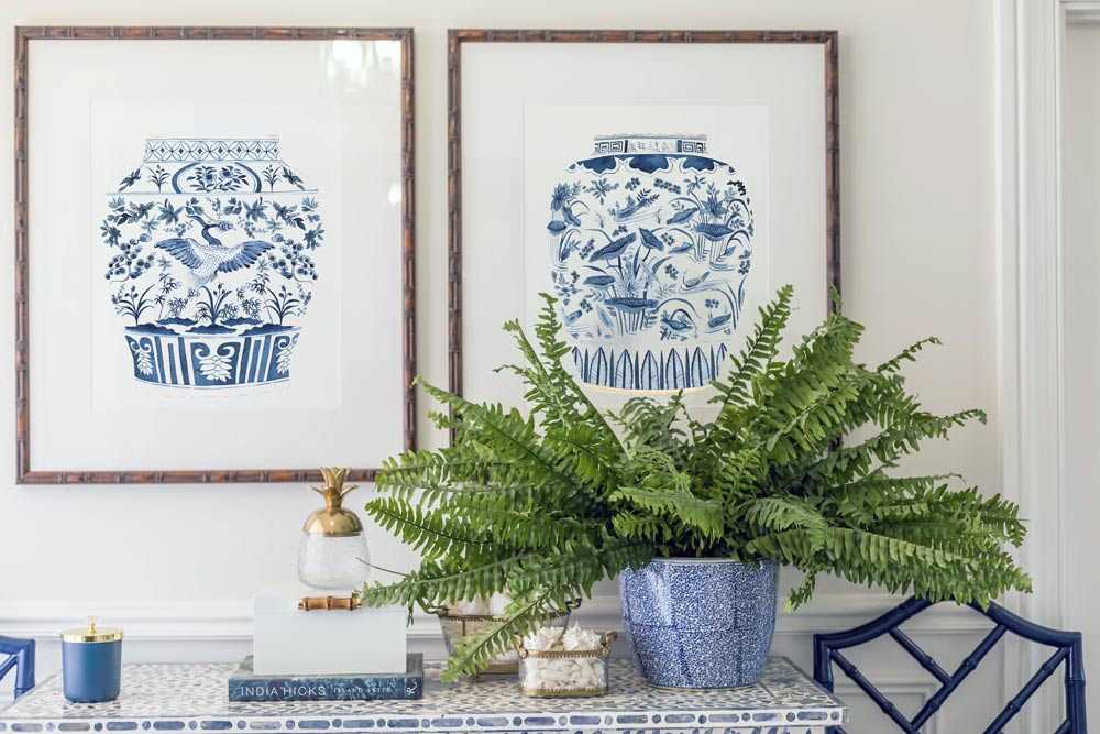 Ginger Jar II in Denim Blue