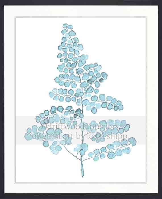 Pale Blue Foliage III - Driftwood Interiors