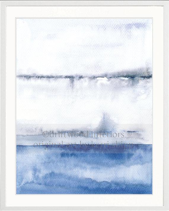 Abstract wall art print in white timber frame Kerri Shipp Driftwood Interiors