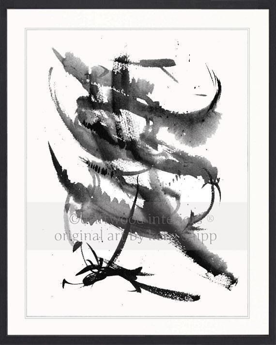 Black and White Abstract Print | Monochrome I - Driftwood Interiors