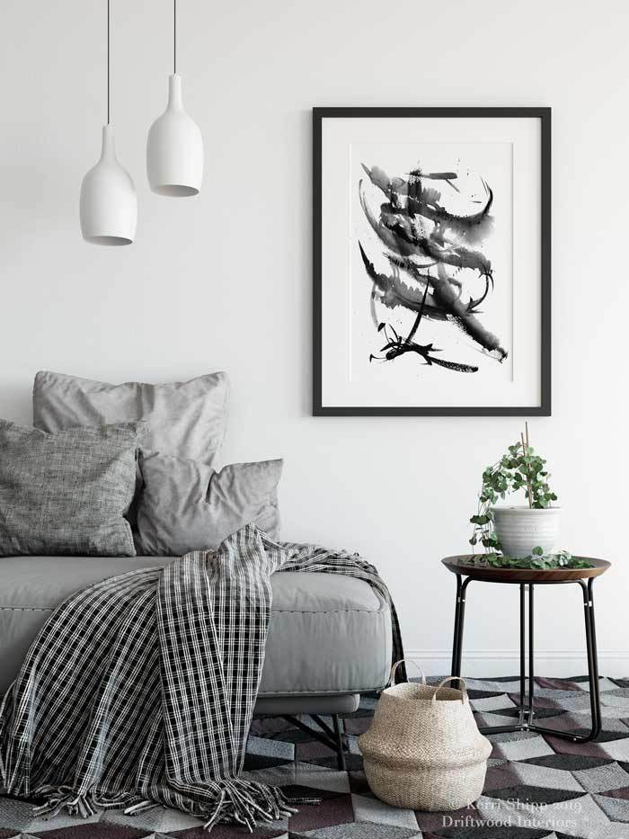 Black and White Abstract Print | Monochrome I - Driftwood Interiors