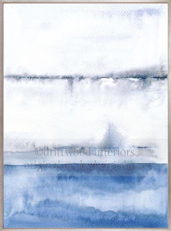 Stretched Canvas Art Print in Blue - 'Coastal Calm I' - Driftwood Interiors