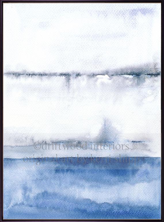 Stretched Canvas Art Print in Blue - 'Coastal Calm I' - Driftwood Interiors