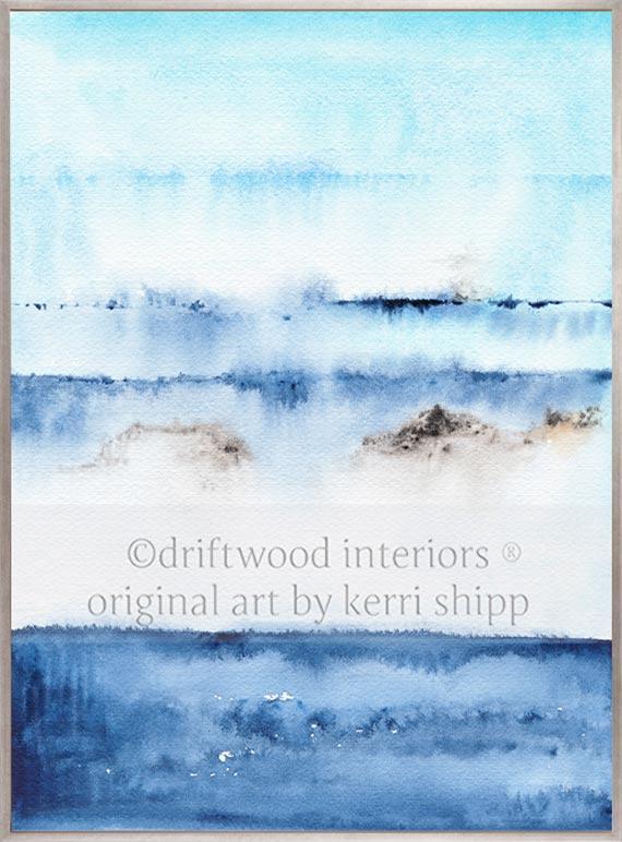 Stretched Canvas Art Print in Blue - 'Coastal Calm II' - Driftwood Interiors