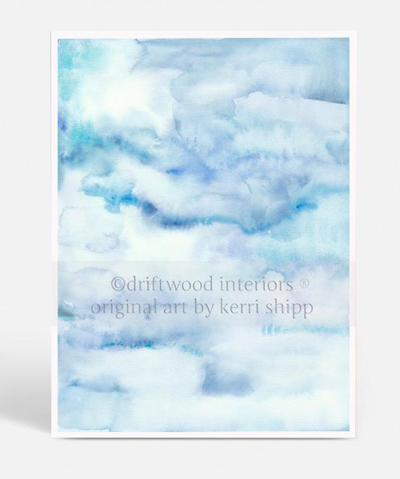 Abstract Wall Art Print - Summer Sky I in Blue