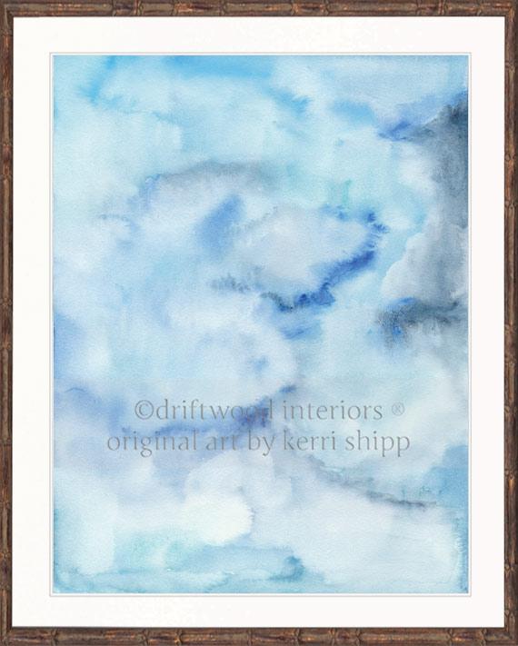 Abstract Wall Art Print - Summer Sky II in Blue