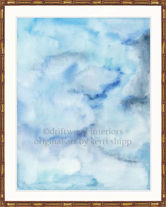 Abstract Wall Art Print - Summer Sky II in Blue
