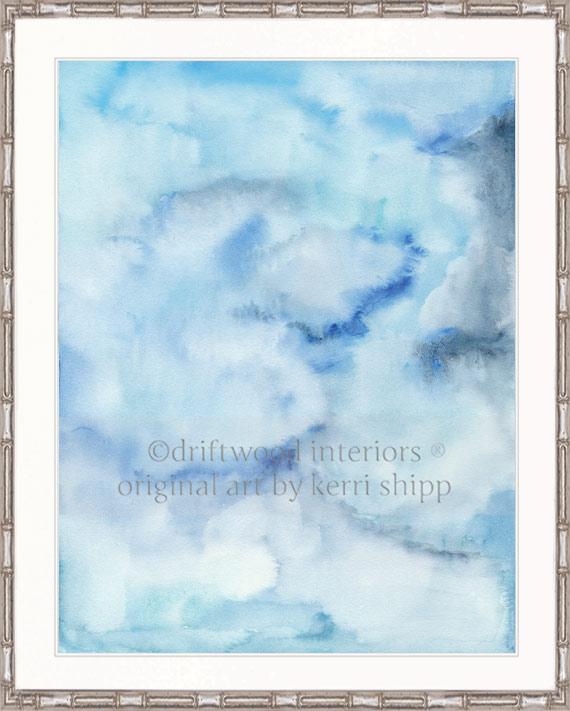 Abstract Wall Art Print - Summer Sky II in Blue