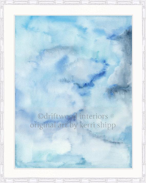 Abstract Wall Art Print - Summer Sky II in Blue