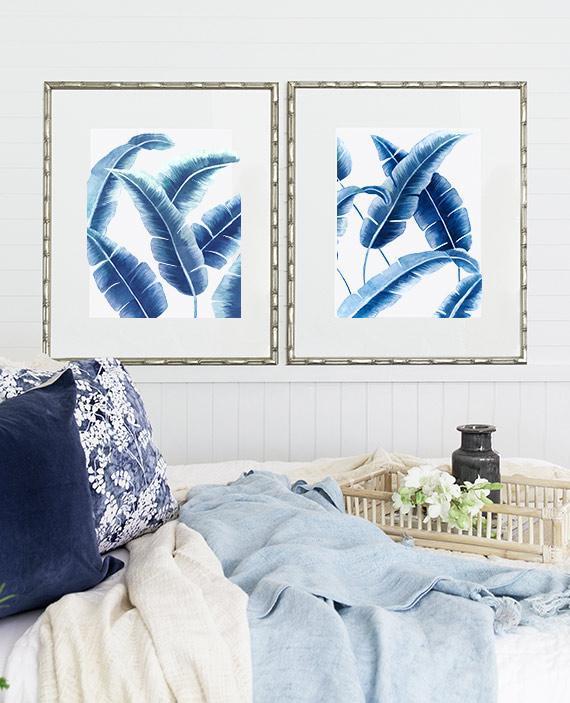 Banana Leaf III in Blue - Driftwood Interiors
