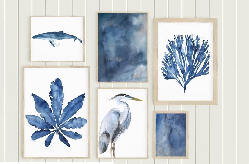 Sea Fan V in Denim - Driftwood Interiors