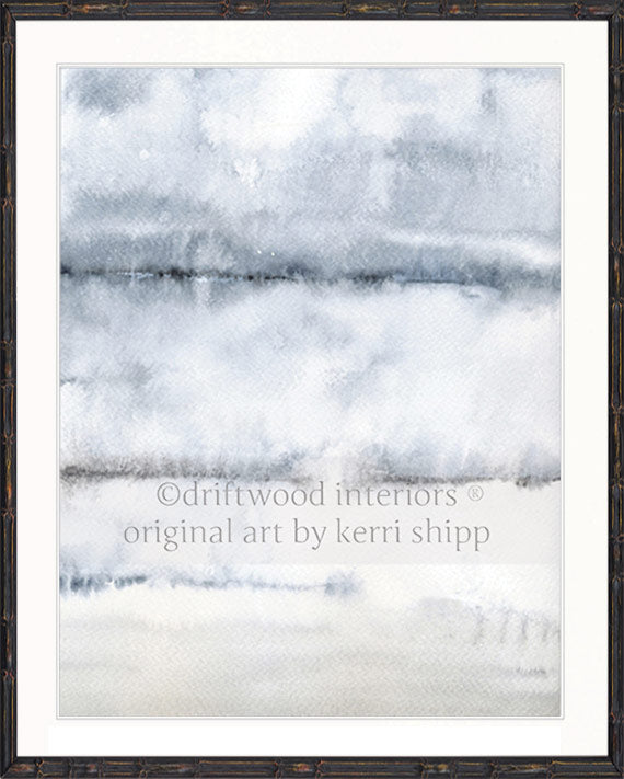 Designer Boys Art - After the Rain II Abstract Wall Art Print in black bamboo frame by Kerri Shipp