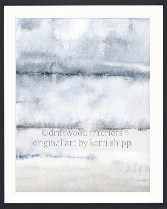 Designer Boys Art - After the Rain II Abstract Wall Art Print in black timber frame by Kerri Shipp