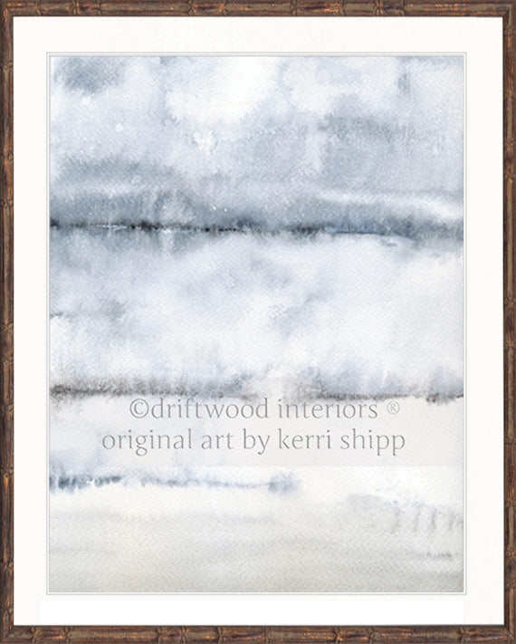 Designer Boys Art - After the Rain II Abstract Wall Art Print in brown bamboo frame by Kerri Shipp