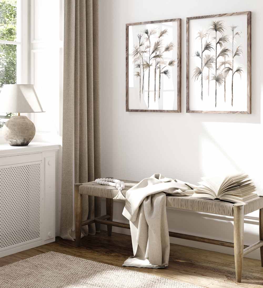 Sepia Palms I Wall Art Print