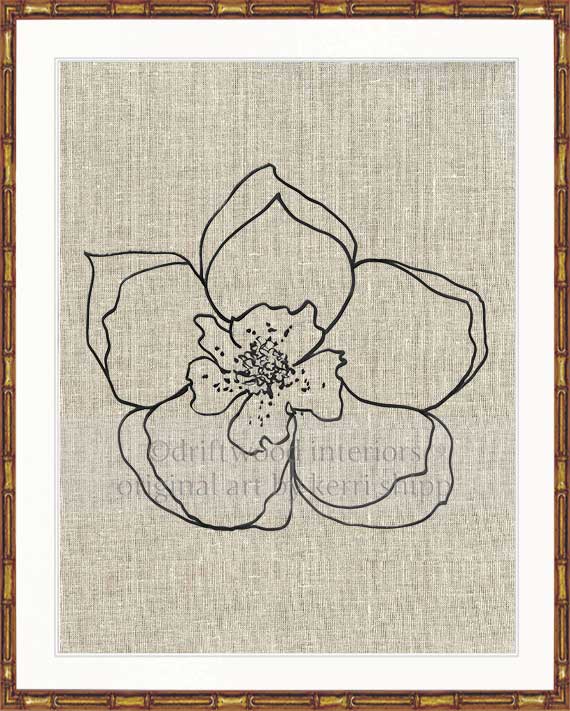 Line Drawing Art Print - Lineal Bloom I
