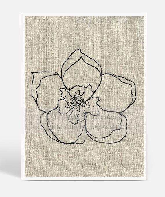 Line Drawing Art Print - Lineal Bloom I