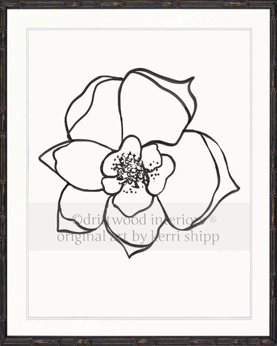 Line Drawing Art Print - Lineal Bloom II