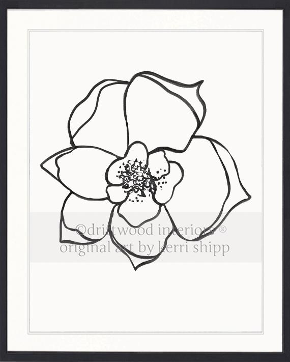 Line Drawing Art Print - Lineal Bloom II