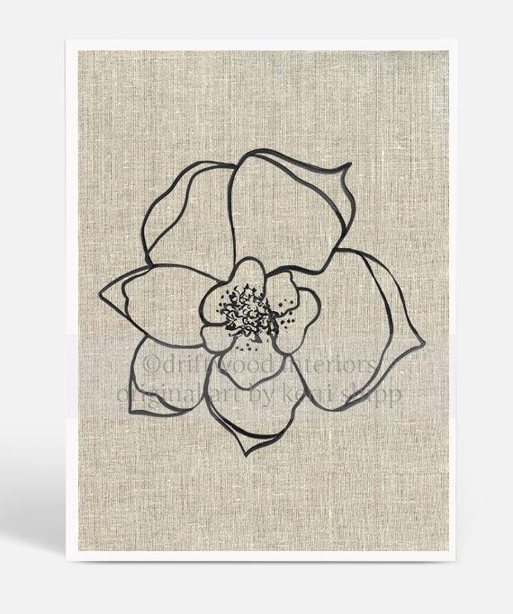 Line Drawing Art Print - Lineal Bloom II