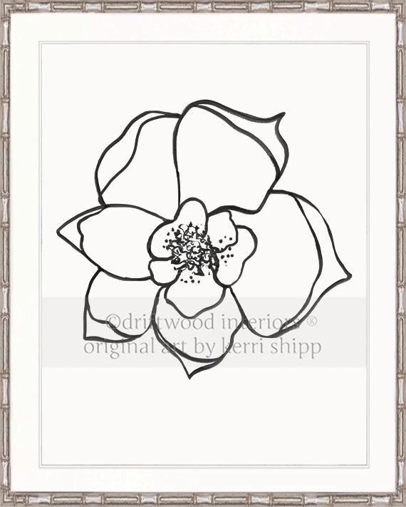 Line Drawing Art Print - Lineal Bloom II