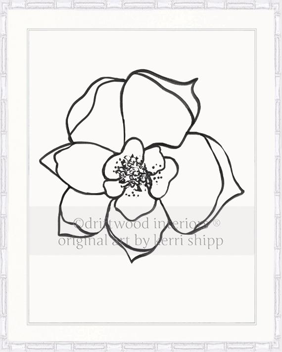 Line Drawing Art Print - Lineal Bloom II