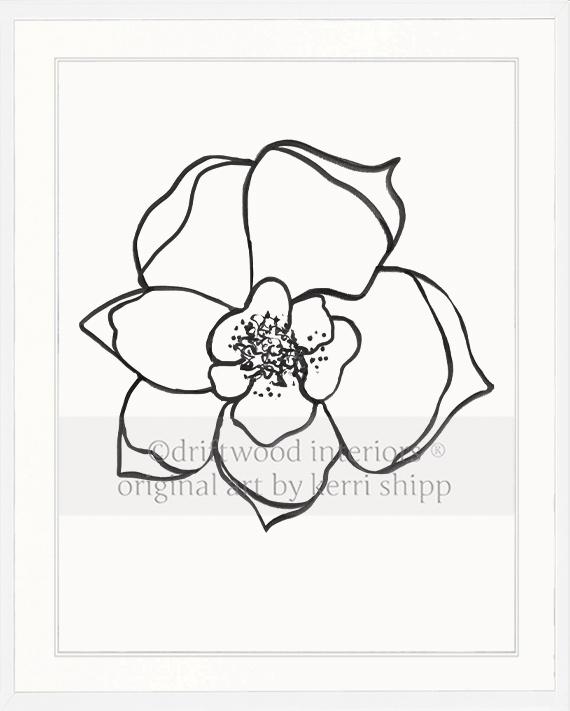 Line Drawing Art Print - Lineal Bloom II