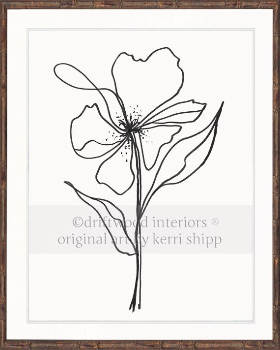 Line Drawing Art Print - Lineal Bloom III