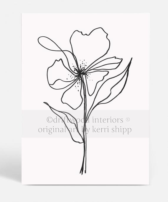 Line Drawing Art Print - Lineal Bloom III