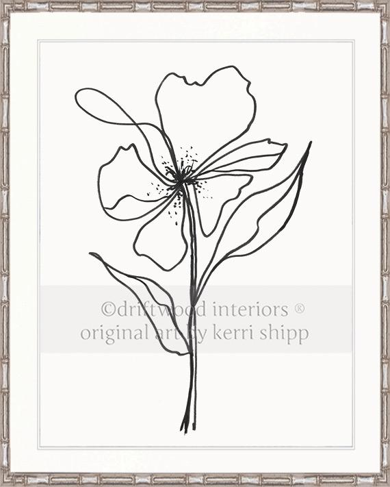 Line Drawing Art Print - Lineal Bloom III