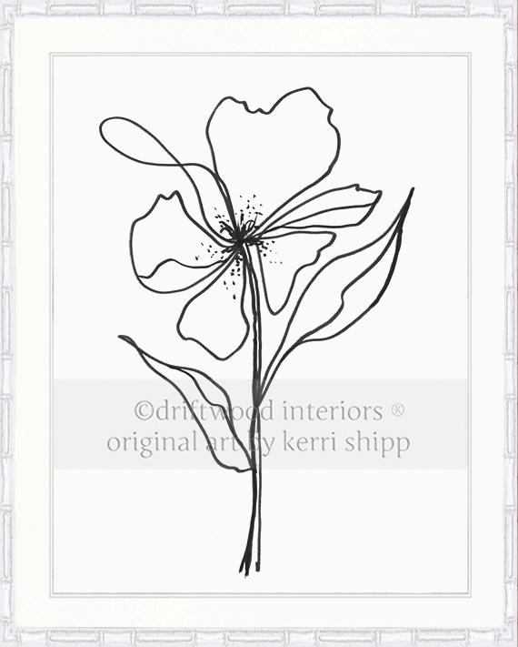 Line Drawing Art Print - Lineal Bloom III