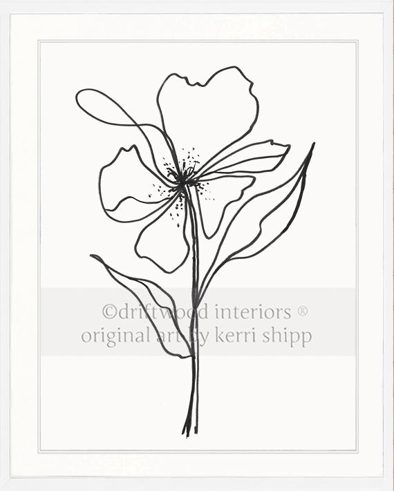 Line Drawing Art Print - Lineal Bloom III