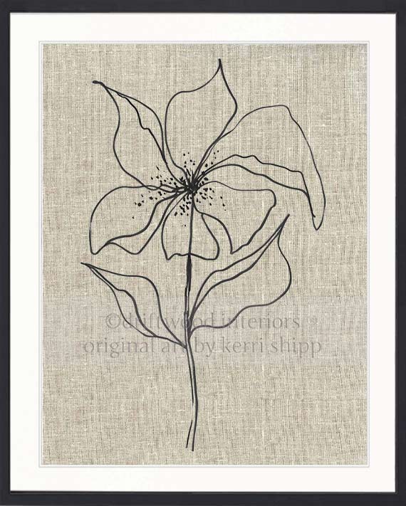 Line Drawing Art Print - Lineal Bloom IV