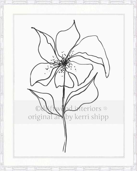 Line Drawing Art Print - Lineal Bloom IV