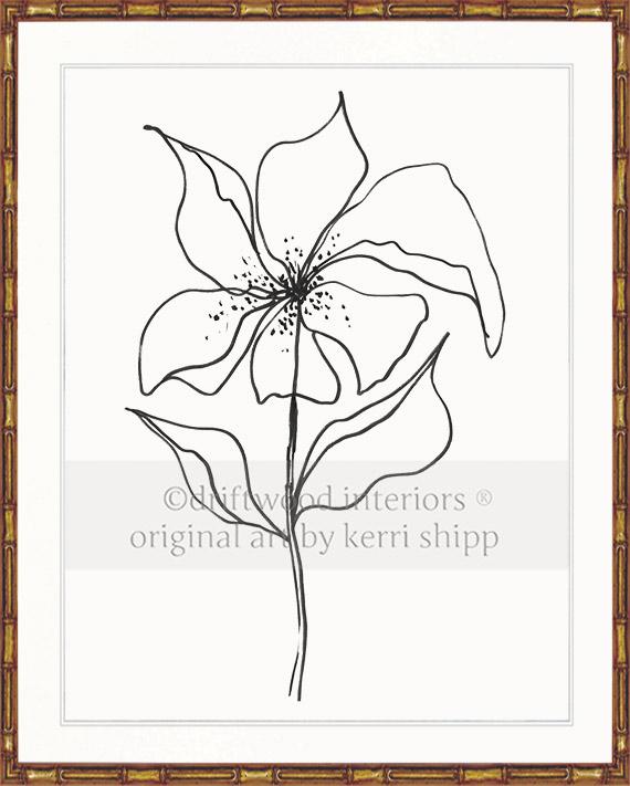 Line Drawing Art Print - Lineal Bloom IV