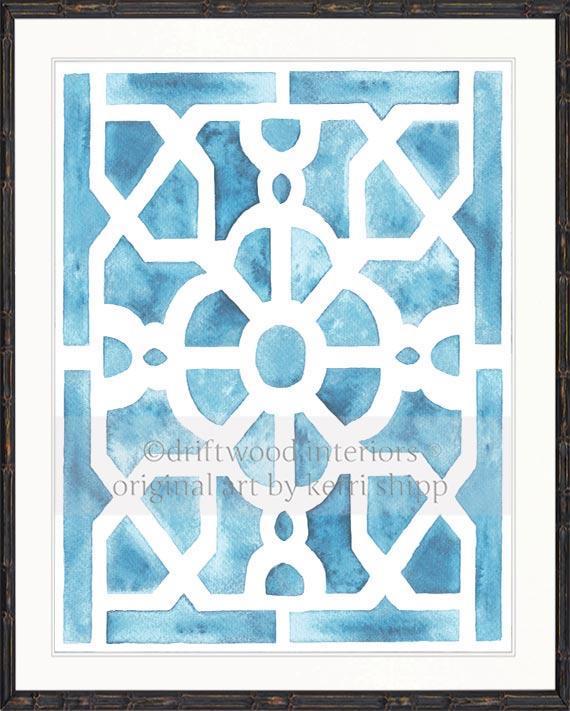 Parterre Garden Geometric Prints - Versailles in Pale Blue - Driftwood Interiors