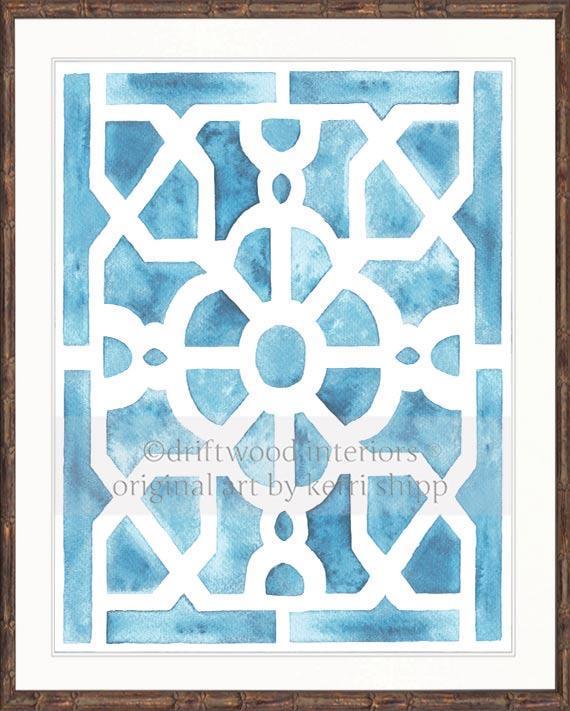 Parterre Garden Geometric Prints - Versailles in Pale Blue - Driftwood Interiors
