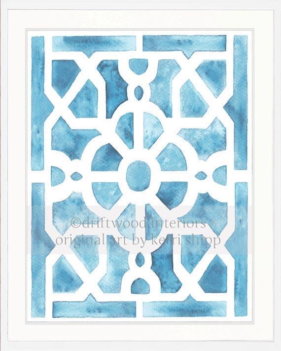 Parterre Garden Geometric Prints - Versailles in Pale Blue - Driftwood Interiors
